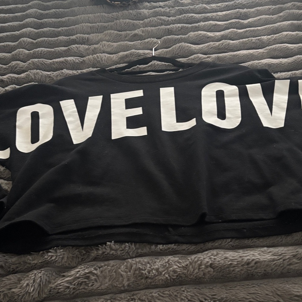 Soho Black Sweatshirt with White Accents Love size small